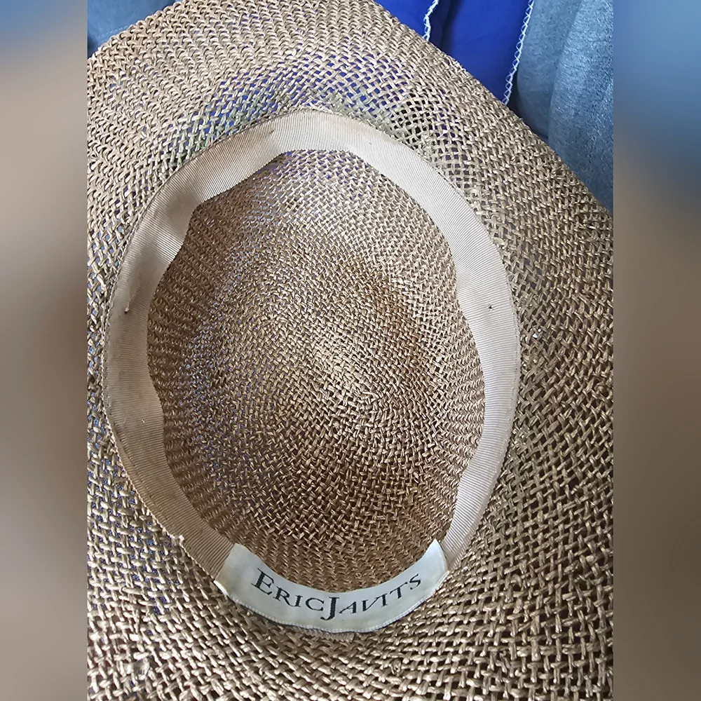 Eric Javits Straw Western Sun Hat with Shell and Sequin Trim - Natural